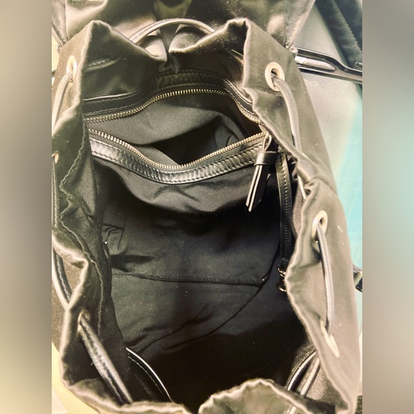 Badgley Mischka Large Jeweled Backpack Nylon & Leather - Picture 8 of 12